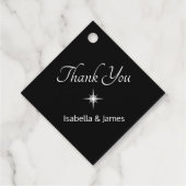 ブラック&エレガントホワイトサンキューメッセージカード フェイバータグ (裏面)