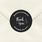 ブラック&エレガントホワイトサンキュー結婚式の引き出物 ラウンドシール