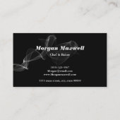 ブラック&エレガントホワイトシェフ&ベイカープロフェッショナル 名刺 (裏面)