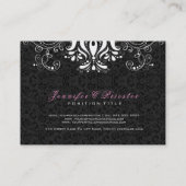 ブラック&エレガントホワイトフローラレース 名刺 (裏面)