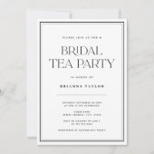 ブラック&エレガントホワイトブライダルティーパーティー 招待状 (正面)