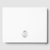 ブラック&エレガントホワイトモノグラム結婚ズゲストブック ゲストブック (裏面)