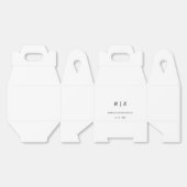 ブラック&エレガントホワイトモノグラム結婚式の引き出物ボックス フェイバーボックス (見開き)