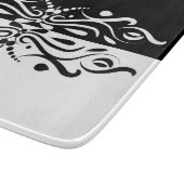 ブラック&エレガントホワイト抽象芸術ハーレキンスタイル カッティングボード (角)