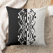 ブラック&エレガントホワイト抽象芸術ハーレキンスタイル クッション (ブランケット)