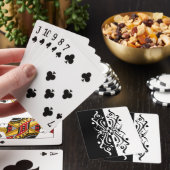 ブラック&エレガントホワイト抽象芸術ハーレキンスタイル トランプ (インサイチュ)