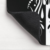 ブラック&エレガントホワイト抽象芸術ハーレキンスタイル マウスパッド (コーナー)