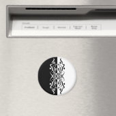 ブラック&エレガントホワイト抽象芸術ハーレキンスタイル マグネット (インサイチュ (食洗機))