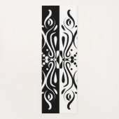 ブラック&エレガントホワイト抽象芸術ハーレキンスタイル ヨガマット (裏面)