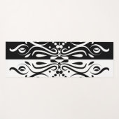 ブラック&エレガントホワイト抽象芸術ハーレキンスタイル ヨガマット (正面(横))