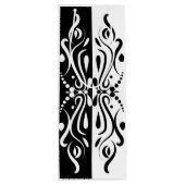 ブラック&エレガントホワイト抽象芸術ハーレキンスタイル ワインギフトバッグ (裏面)