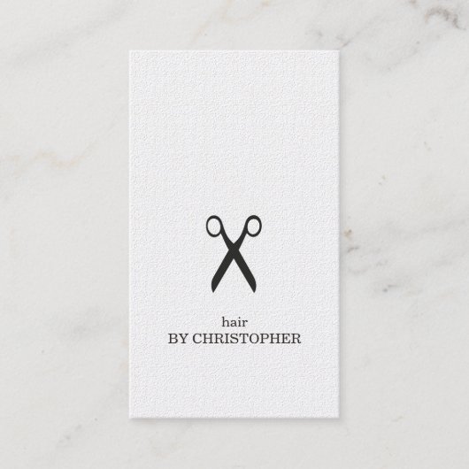ブラック&エレガントホワイト美容師アポイントメントカード 予約カード (正面)
