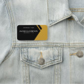 ブラック&エレガントマスタードイエロー：洗練された美学 名札 (インサイチュ)