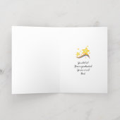 ブラック&エレガント金ゴールドおめでとう院生 箔グリーティングカード (内側レイダウン)