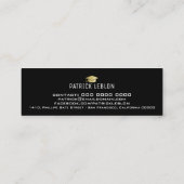 ブラック&エレガント金ゴールドの大学院の名フェイク類 コーリングカード (裏面)