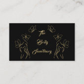 ブラック&エレガント金ゴールドウィメンズ体気にウェルネス 名刺 (正面)