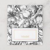 ブラック&エレガント金ゴールドウェディングパーティー座席表 プレイスカード (外部開封)