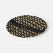 ブラック&エレガント金ゴールドカーニバルハーレクイン ペーパープレート (アングル)