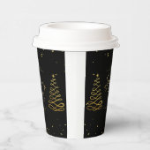 ブラック&エレガント金ゴールドクリスマスエンタテインメント 紙コップ (右)