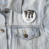 ブラック&エレガント金ゴールドクリスマスツリー 缶バッジ (インサイチュ)