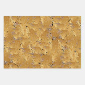 ブラック&エレガント金ゴールドクリスマス ラッピングペーパーシート (正面3)