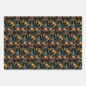 ブラック&エレガント金ゴールドクリスマス ラッピングペーパーシート (正面2)