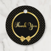 ブラック&エレガント金ゴールドサプライズ誕生日パーティー フェイバータグ (裏面)