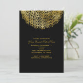 ブラック&エレガント金ゴールドサークルイベントパーティの招待状 招待状 (スタンド正面)