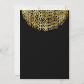 ブラック&エレガント金ゴールドサークルイベントパーティの招待状 招待状 (裏面)