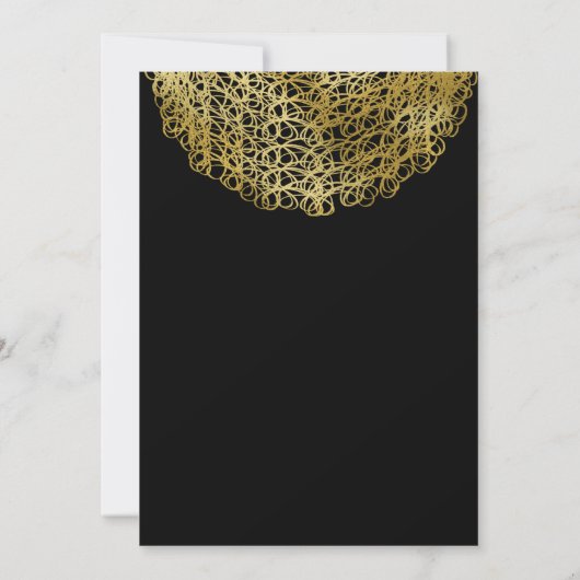 ブラック&エレガント金ゴールドサークルイベントパーティの招待状 招待状 (裏面)