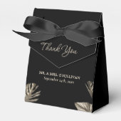 ブラック&エレガント金ゴールドシンプルボタニカル結婚ズ フェイバーボックス (正面サイド)