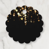 ブラック&エレガント金ゴールドスターのダブルジョイント誕生日 フェイバータグ (裏面)