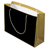 ブラック&エレガント金ゴールドスターズ90誕生日おばあちゃん ラージペーパーバッグ (裏面アングル)