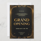 ブラック&エレガント金ゴールドビジネスグランドオープニング招待状 シーズンカード (正面)