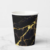 ブラック&エレガント金ゴールドマーブル紙カップ 紙コップ (左)