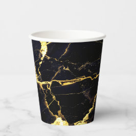 ブラック&エレガント金ゴールドマーブル紙カップ 紙コップ