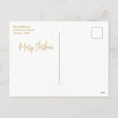 ブラック&エレガント金ゴールドメリークリスマス家族の写真 シーズンポストカード (裏面)