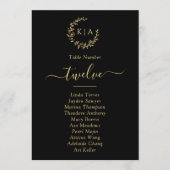 ブラック&エレガント金ゴールドモノグラムリースウェディングカード 招待状 (正面)