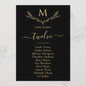 ブラック&エレガント金ゴールドモノグラムリースウェディングカード 招待状 (正面)