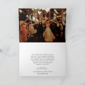 ブラック&エレガント金ゴールドモノグラムリース結婚の写真 サンキューカード (内部)