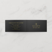 ブラック&エレガント金ゴールドモノグラム折り畳みロイヤリティカード ロイヤリティカード (外部開封)