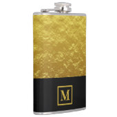 ブラック&エレガント金ゴールドモノグラム フラスク (右)
