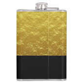 ブラック&エレガント金ゴールドモノグラム フラスク (裏面)