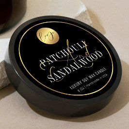 ブラック&エレガント金ゴールドロゴ製品包装キャンドル ラウンドシール