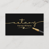 ブラック&エレガント金ゴールド公証人公共ビジネスカード 名刺 (正面)