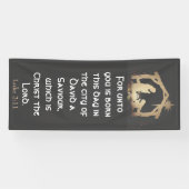 ブラック&エレガント金ゴールド出生教会クリスマス 横断幕 (横)