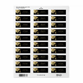 ブラック&エレガント金ゴールド大学院ハット差出人住所 ラベル (フルシート)