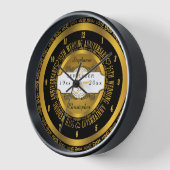 ブラック&エレガント金ゴールド55結婚周年 壁時計 (傾斜)