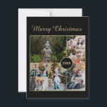 ブラック&エレガント金ゴールド7 Photo Collageクリスマス ポストカード<br><div class="desc">自分のを作シンプル成しカスタムて、クリスマスフォトコラージュ。自分の写真を追加し、自分の挨拶を追加し、背景色を変更し、自分の写真を作成できる。特別なパーソナライズされた機会、クリスマス、休日の写真コラージュを作る。</div>