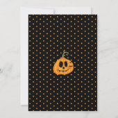 ブラック&オレンジおもしろいハロウィーンパンプキンカービングパーティー 招待状 (裏面)